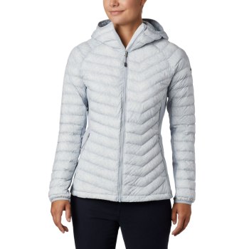 Columbia Powder Pass Hooded, Chamarras Grises Para Mujer | 207146-UVR